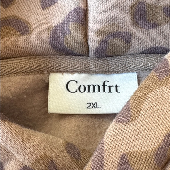 Comfrt Minimalist SET Sweat-Suit Hoodie Sweatpants Unisex 2XL Brown Leopard - Picture 8 of 12